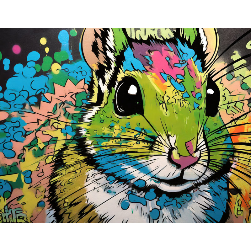 "Chipmonk Graffitianimals" sur toile, H 20 po x l 24 po