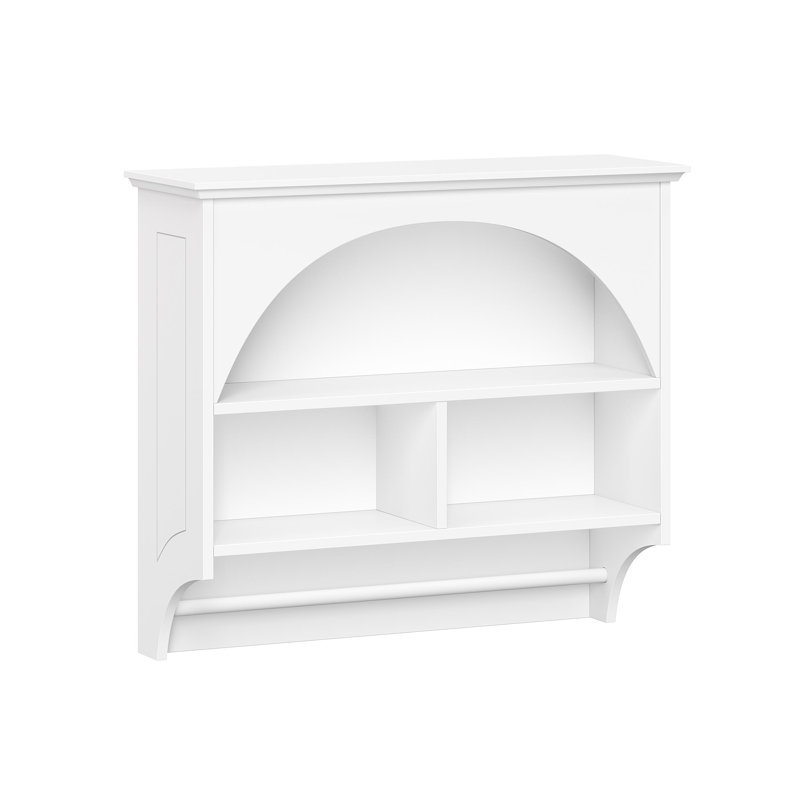  Kitchen Storage Wall Shelf With Towel Bar - White