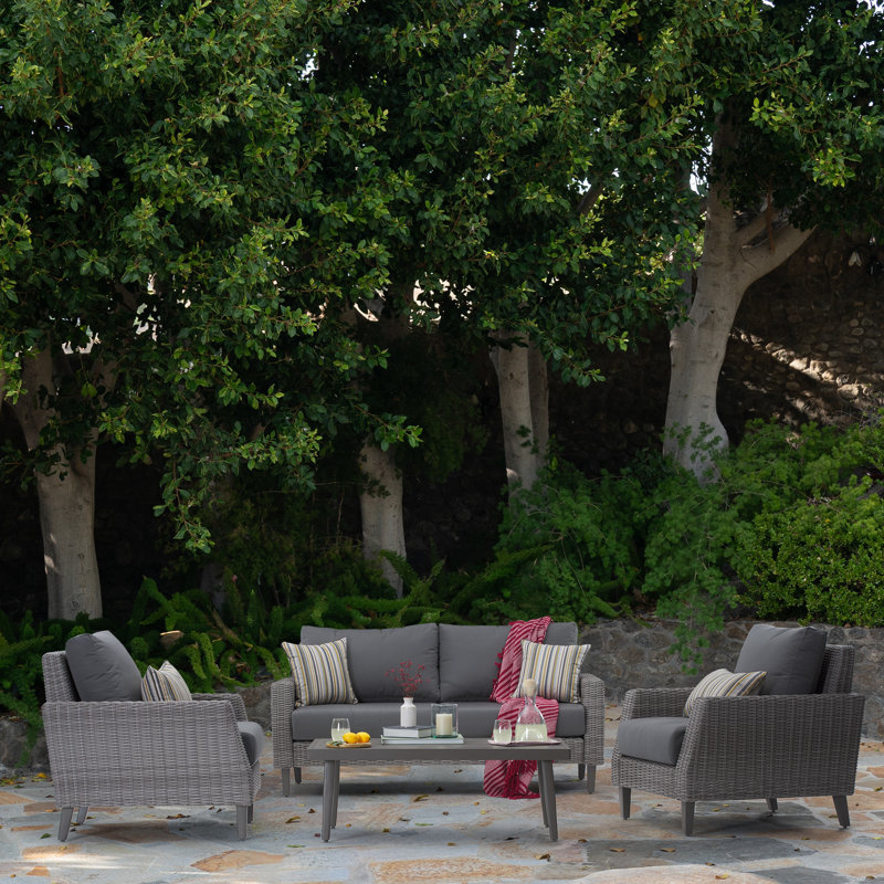 Castelli 4 - Piece Sofa Seating Group with Cushions, Gray
