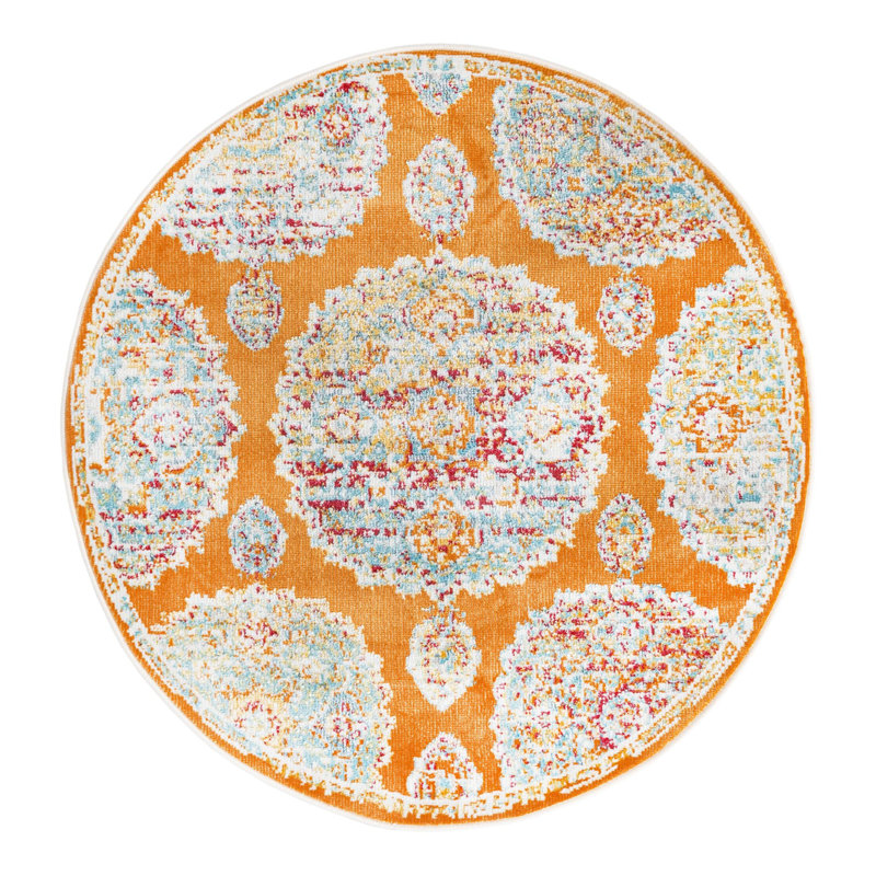Haefner Floral Indoor Rug, Round 3'3"