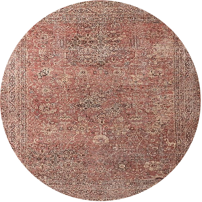 Tapis oriental rouge / beige Flodin, Rond 7 pi