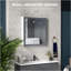 Armoire à pharmacie avec miroir Kleankin, armoire de salle de bain murale avec miroir 27 po x 30 po, armoire de salle de bain murale avec rangement, portes doubles et 2 tablettes réglables, blanc