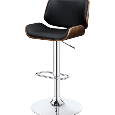 Chaise de bar moderne avec fonction de levage au gaz et noir, rehausse la polyvalence du tabouret avec rembourrage en mousse, base et espaces de cuisine