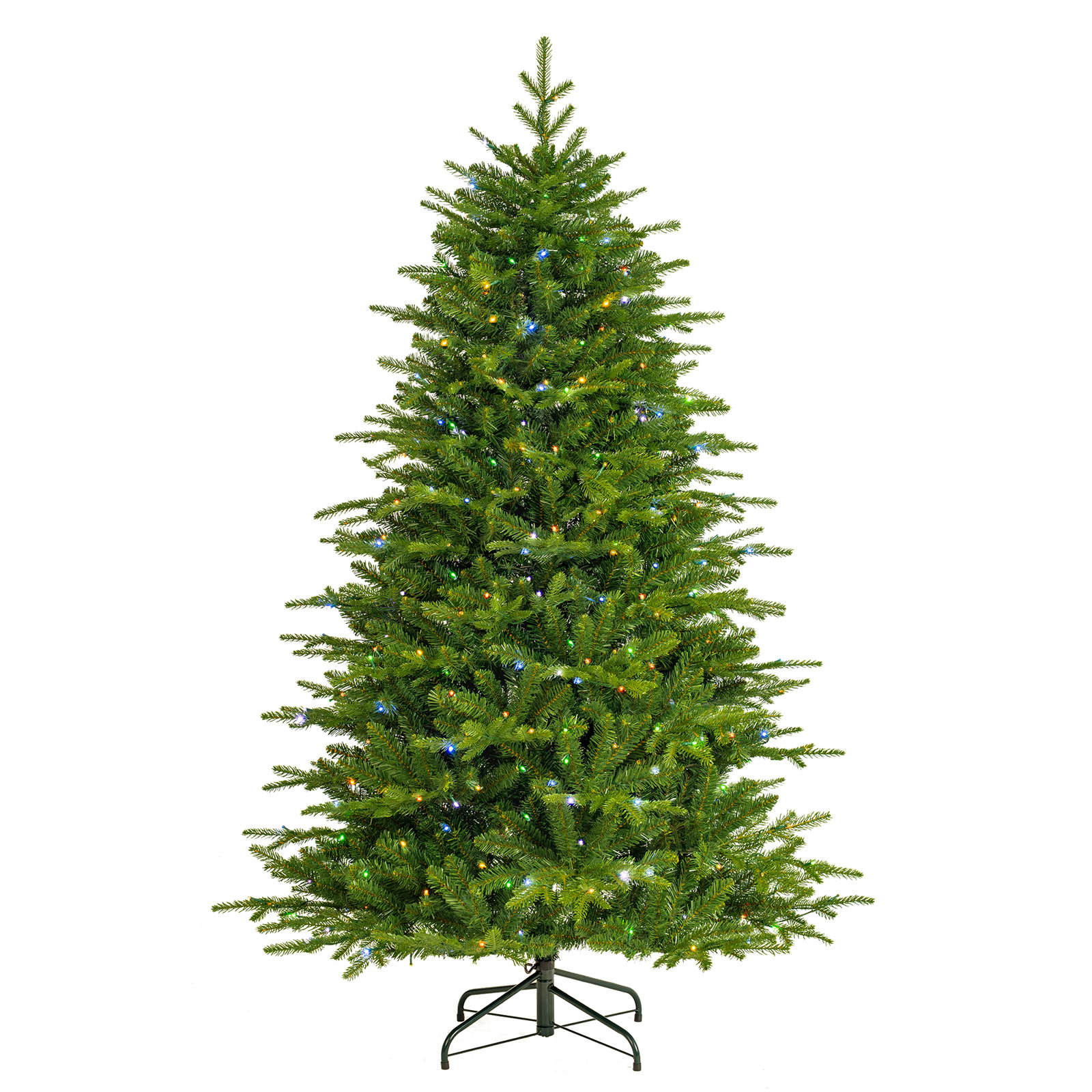 Leilonie Pre-Lit Green Full Fir Artificial Christmas Tree with Lights, 6' H