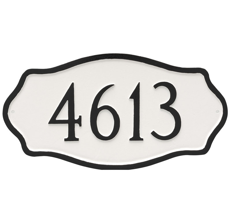 Hampton Oval Wall Plaque, Yes, White/Black