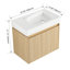 Meuble-lavabo mural 23 5/8 po en chêne à double fermeture avec lavabo en résine durable-1075085807