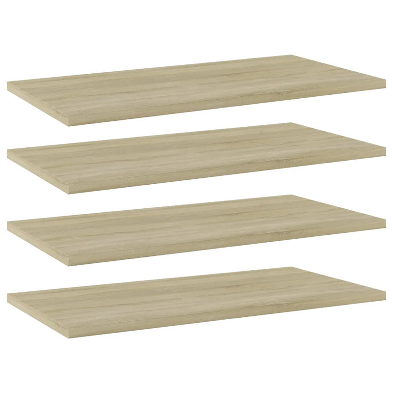 Adiy 4 Piece Wood Bracket Shelf, 1.5cm H x 60cm W x 40cm D, Sonoma Oak