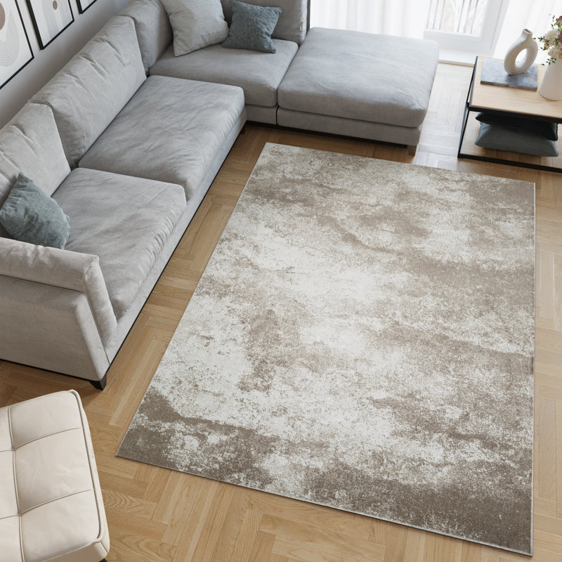 Machine Washable Henry Beige/Brown Rug, Rectangle 6'6'' x 9'6''