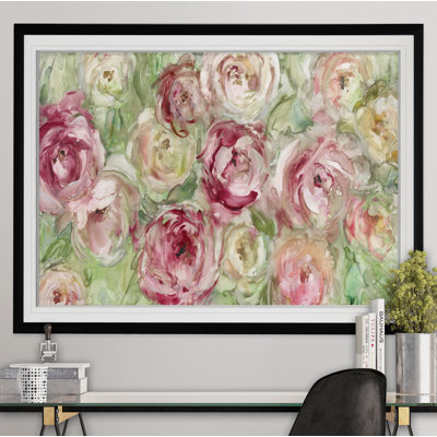 « escalade rose », reproduction de peinture à l’acrylique encadrée