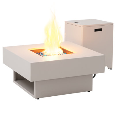 Outdoor Square Steel Fire Pit Table