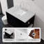 Meuble-lavabo flottant 36 po avec lavabo 36 po, porte à fermeture douce, comptoir et dosseret en marbre de culture blanc Carrara 2 po