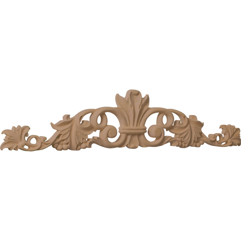 Marseille Center with Scrolls, Alder, 5 1/8"H x 24 1/2"W x 3/4"D