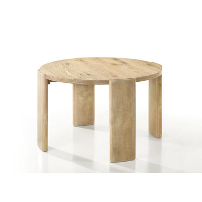 Table ronde de 47 po avec placage de chêne, table de salle à manger aspect bois naturel, ronde, idéale pour les petites réunions et les repas