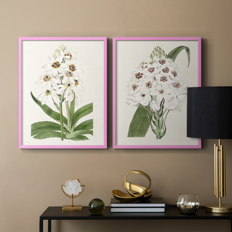 Impression encadrée Flore Albo I-Premium - prête à être accrochée - aucun clou requis - aucun clou requis, H 15 po x l 24 po