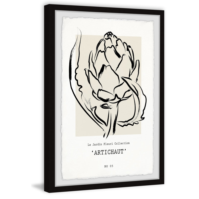 «Artichaut», reproduction encadrée, H 36 po x l 24 po x P 1,5 po
