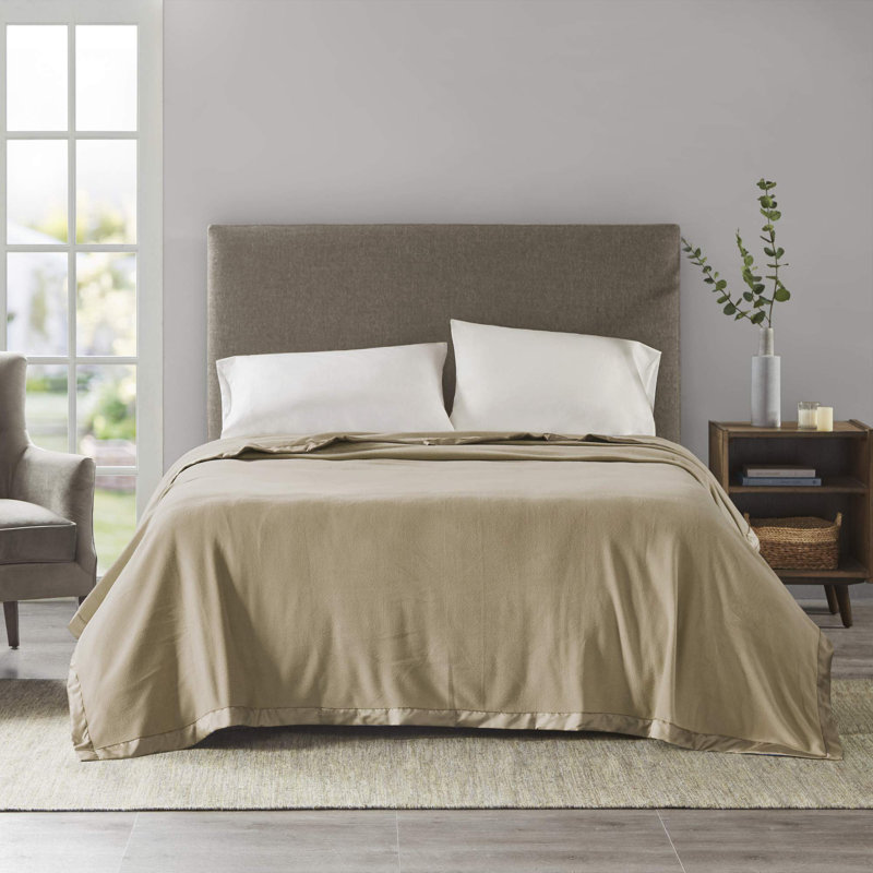 Couverture micro polaire, Double, Beige