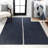 Amdrew Solid Centre Stripe Machine-Washable Navy/Gray Rug-119051732