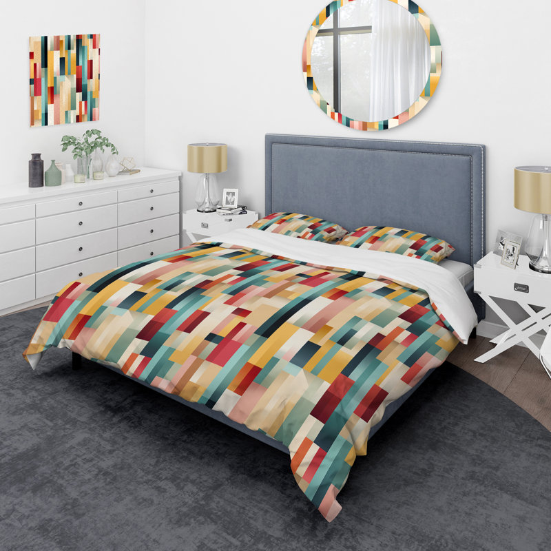 Urban Simplicity I - Ensemble de housse de couette à rayures, Housse de couette pour très grand lit et 2 très