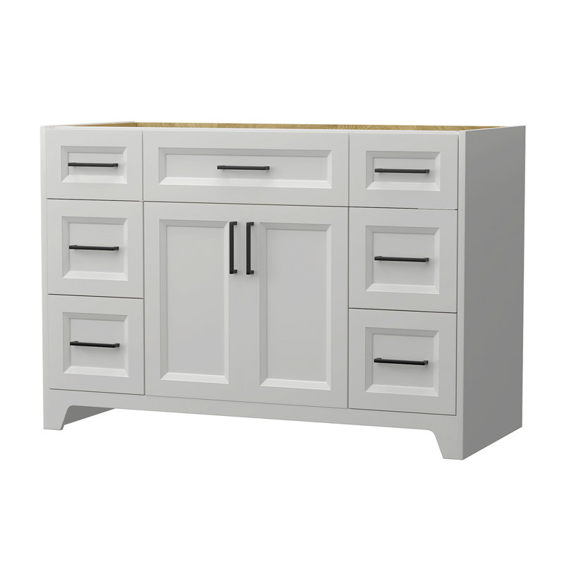 Meuble-lavabo en bois massif sans lavabo supérieur, Blanc