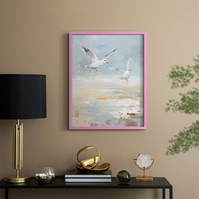 NAUTICAL Series CDLX III, reproduction encadrée - bois massif, H 30 po x l 24 po, Pink