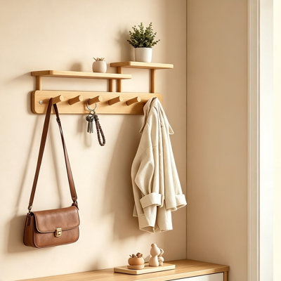 Wall Mount Coat Rack with Shelf