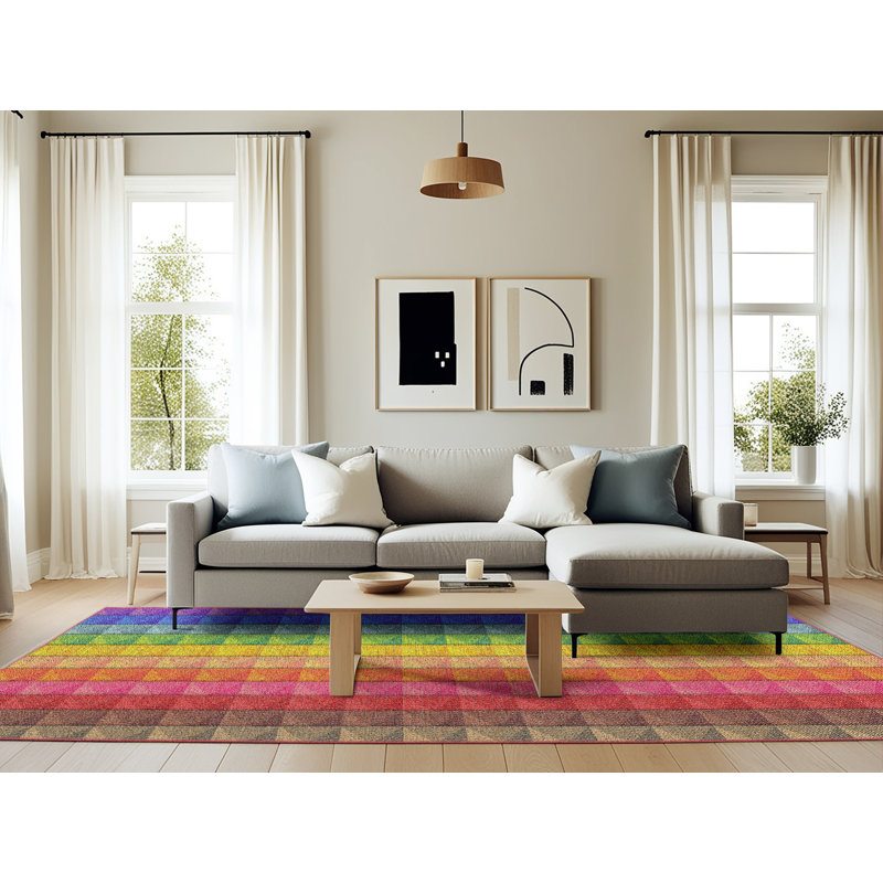 Tapis abstrait rose / rouge / brun, Rectangle 6 pi x 9 pi