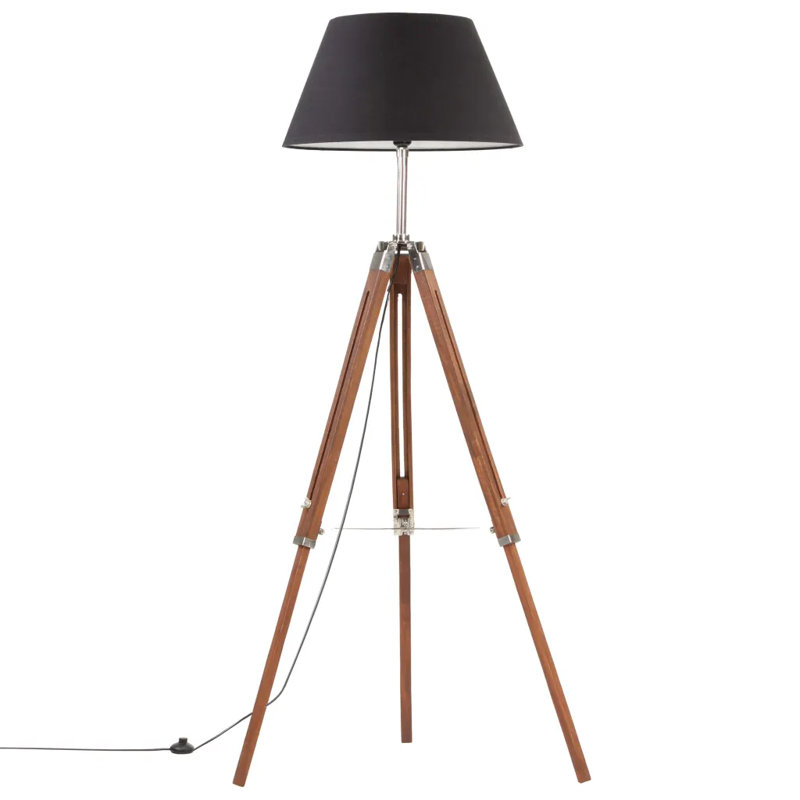 141cm Tripod Floor Lamp, Black, Honey Brown