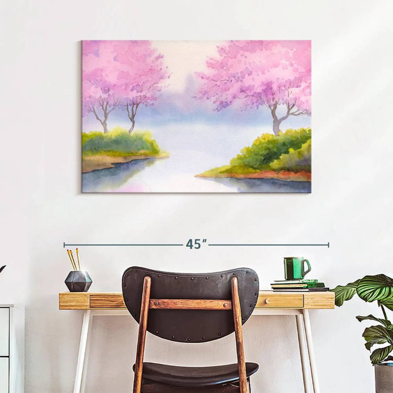 Kerrick Pink Spring Trees, 26" H x 39" W