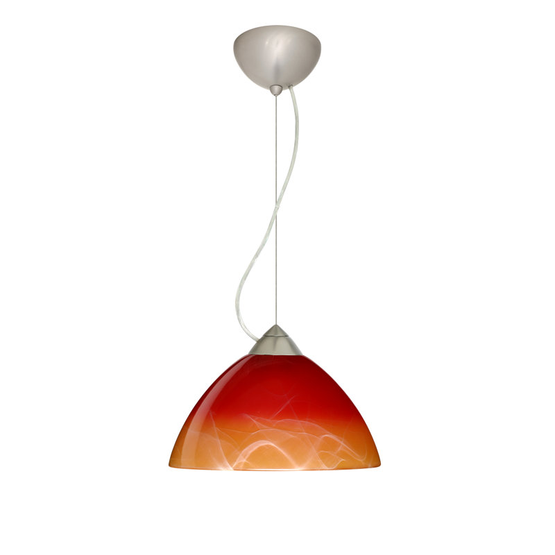 Luminaire suspendu pour dôme simple 1 lumières Tessa, DEL, Nickel satiné