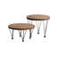 Ensemble de tables basses rondes en bois manufacturé rétro en noyer massif