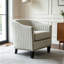 Fauteuil demi-tonneau rembourré à rayures