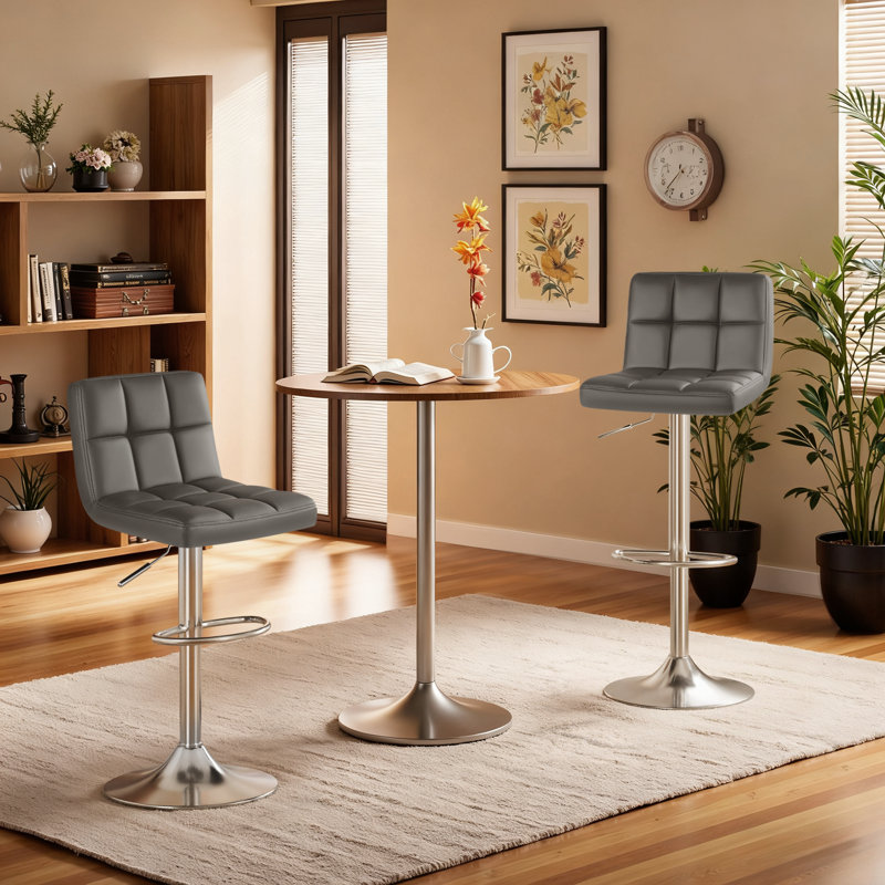 Tabouret de bar pivotant à hauteur réglable Stallcup, Gris