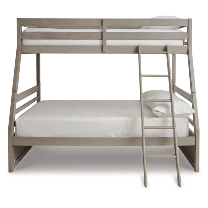 Light Gray Full/Double Wood Frame Bed with Drawer