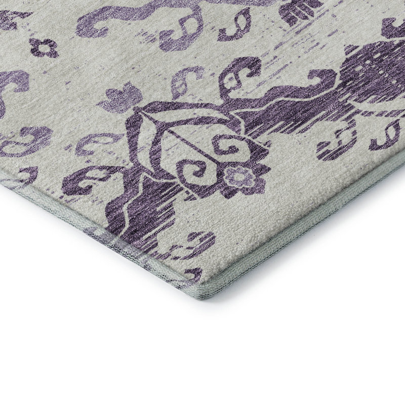 Premium Machine Washable Prisco Purple Rug, Rectangle 8' x 10'