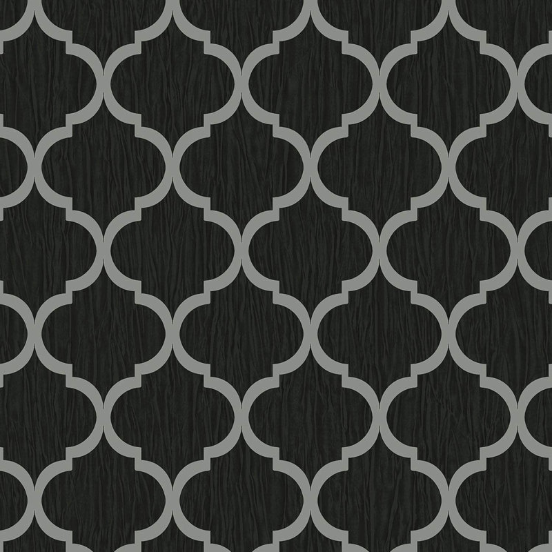 Huber 10.05m x 53cm Textured Glitter Wallpaper Roll, Black