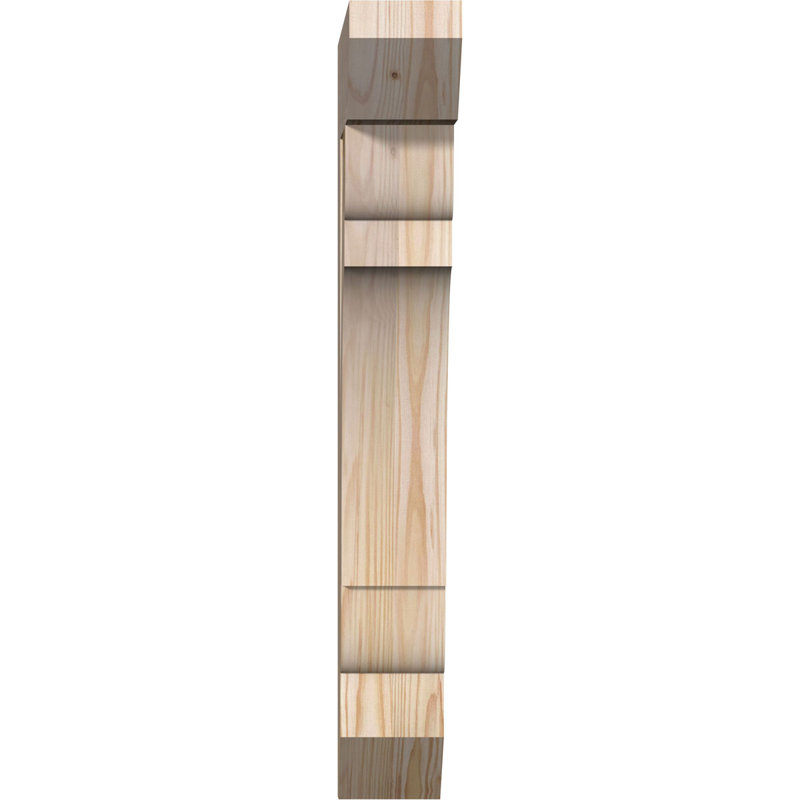 Support en bois / corbeau, Douglas (lisse), H 26 po x l 3,5 po x P 14 po