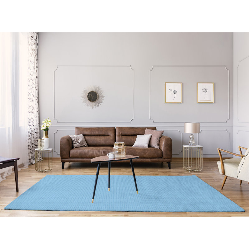 Tapis de zone bleu napperon monochrome, Rectangle 8 pi x 10 pi