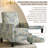 Upholstered Push Back Recliner Chair Solid Beech Wood Legs