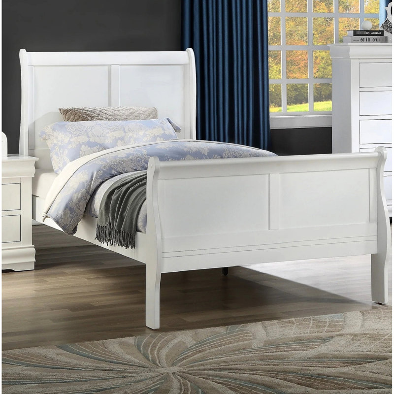 Mobilier de chambre à coucher - lit en bois massif, étalage, Lit simple, Blanc