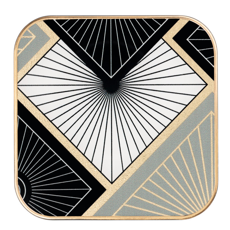 Glass Agate Ceramic Jute Leather Crystal Square Round 4 Piece Coaster Set with Holder Set