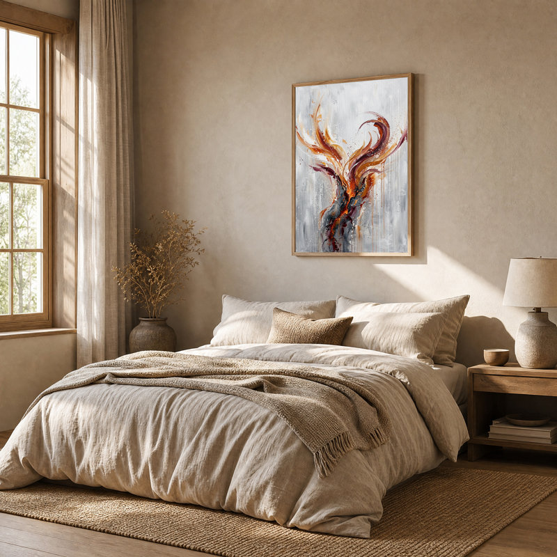 Rouille et gris, art abstrait sur toile Brushstroke, H 48 po x l 32 po