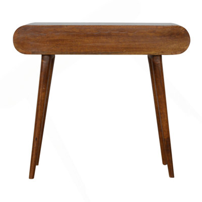 Console en bois London, 2 tiroirs, châtaignier, brun