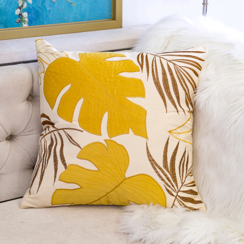 Coussin décoratif Autumn Vibes, Simple, Jaune