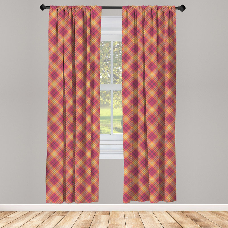 Plaid Semi-Sheer Rod Pocket Sliding Panel, 28" x 84"
