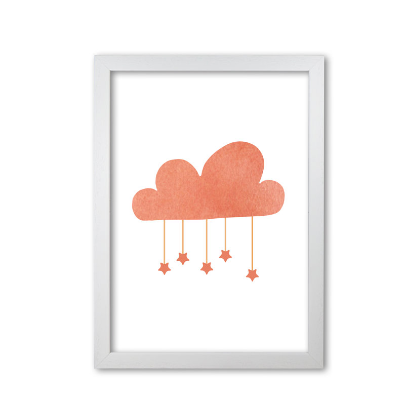 Cloud - Painting, White Grain Frame, 85 cm H x 60 cm W x 5 cm D
