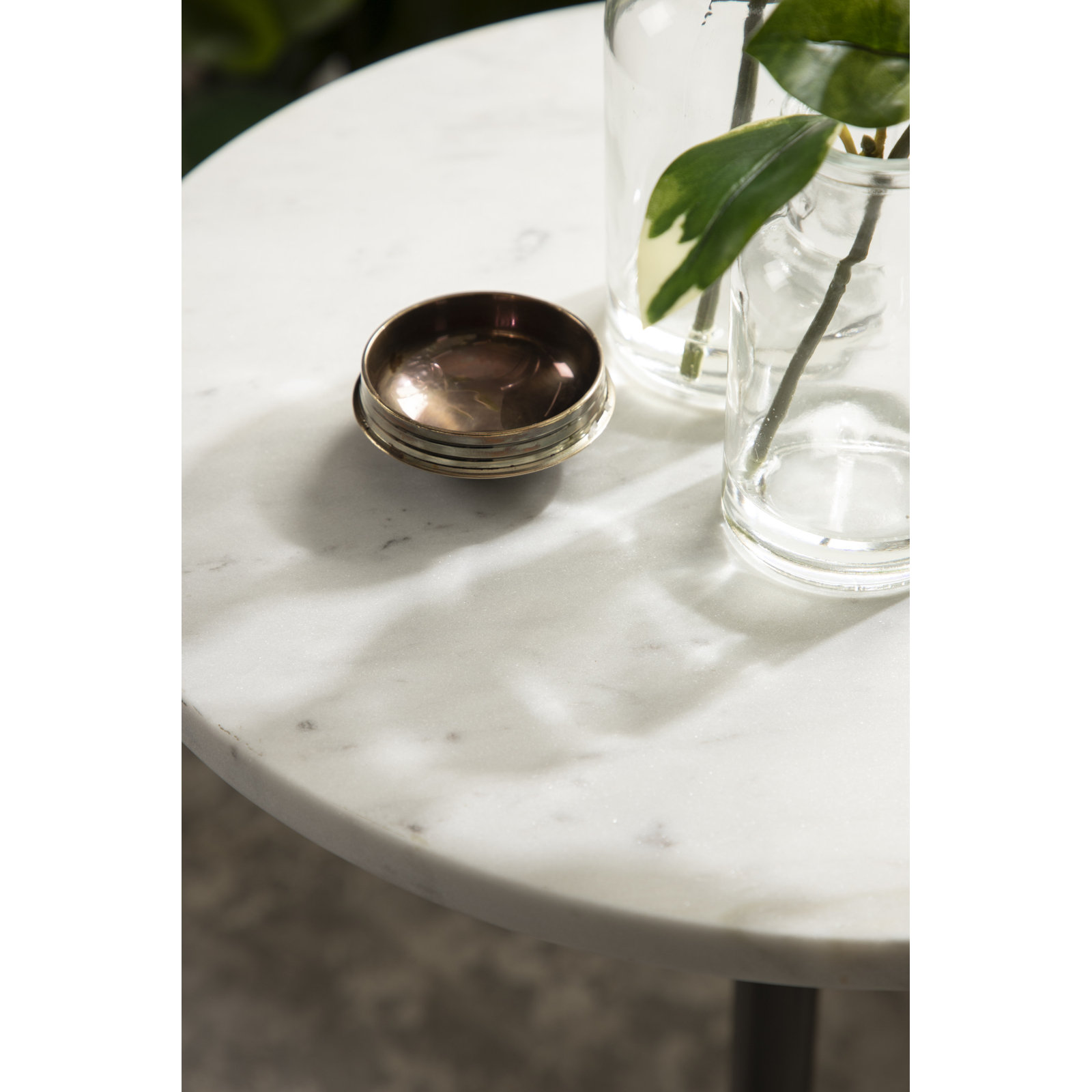 Cemil End Table, Pewter, White, 23.25" H x 14" W x 14" D