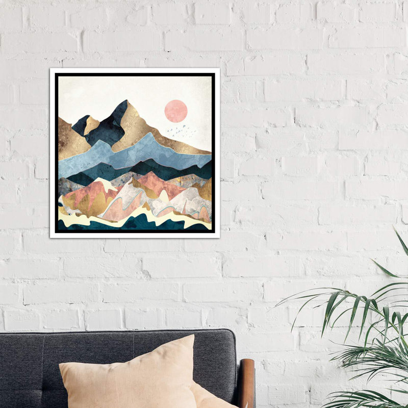 « golden peaks » par spacefrog designs-impression, H 18 po x l 18 po x P 1,5 po, Toile blanche encadrée
