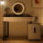 Modern Vanity Table With Glass Top, Adjustable Height Legs, Multi-Functional Storage Cabinet And Round Mirror, White And Black, 100Cm/39.37In Wide - Perfect For Bedroom, Dorm, Small Spaces.