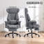 Chaise de bureau 495LBS avec repose-pieds et soutien lombaire, grise