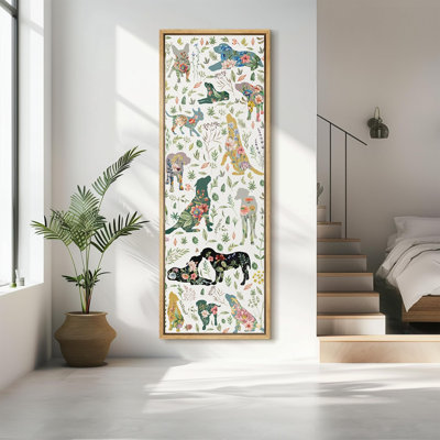 Reproduction d'art rétro sur toile encadrée de pin rétro vintage